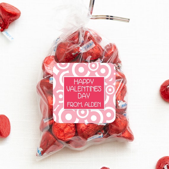 Valentine's Day Stickers - Funky Circles - Personalized - 12 per sheet or print at home digital file Il_570xn