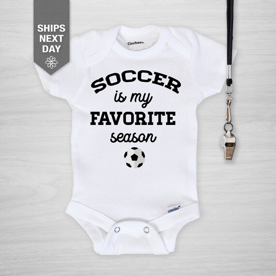Soccer is my favorite Season Onesie® - Choose you custom colors - Baby Gerber Onesie® Il_570xn