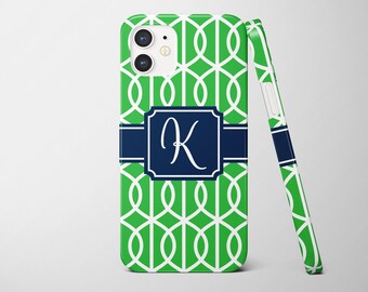 Custom iPhone Case,  Personalized, Trellis design with Initial *Choose Any Color Scheme*n  for your iPhone 14 and older models