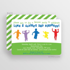 Bounce House Birthday Party Invitation - Perfect for Boys, Girls, Joint Parties or Twins! Pick any color scheme
