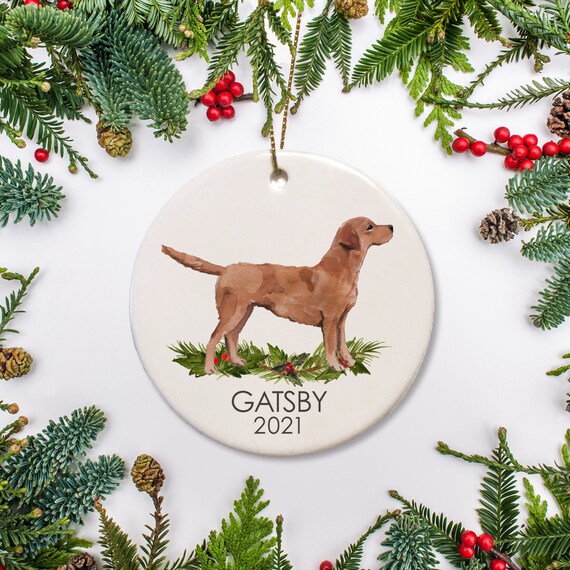 Red Labrador Retriever Christmas Ornament, Personalized Dog Ornament Labrador, Christmas Gift for Dog Lover, Puppy 1st Christmas Il_570xn