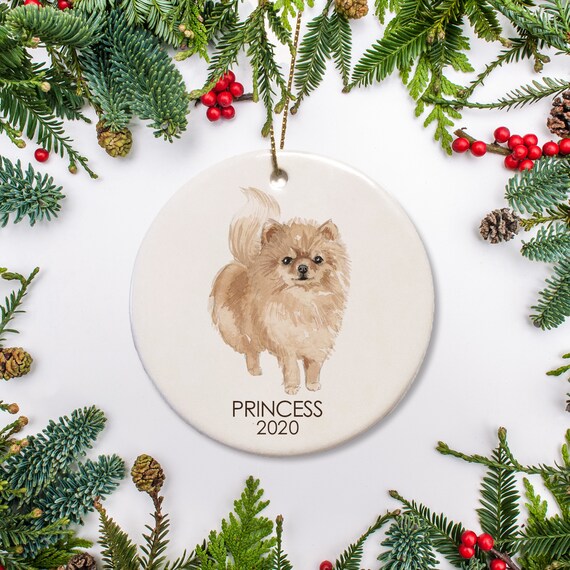 pomeranian christmas ornament
