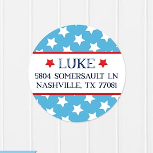 Boy Gymnastics Stickers . for Return address, Favors, Treat Bags and Envelope Seals
