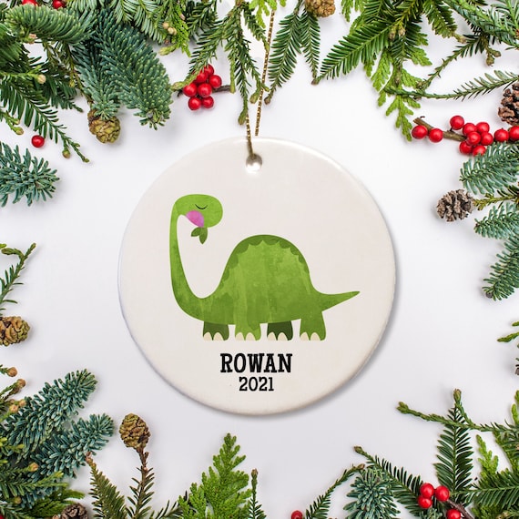Hand Personalized Christmas Ornament Apatosaurus Formerly Brontosaurus Dinosaur Personalized Ornament