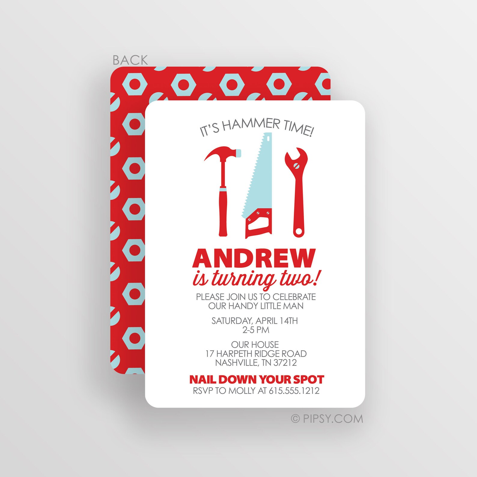 Tools Birthday Party Invitations Printed Invitations - Etsy