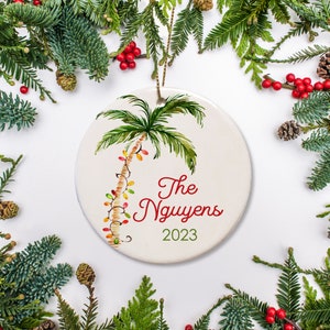 Personalized Christmas ornament, Hawaii, tropical ornament, Beach Christmas Ornament