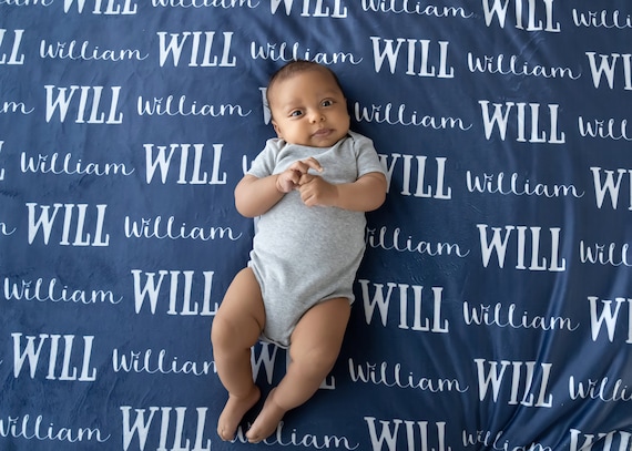 personalized swaddle blanket boy