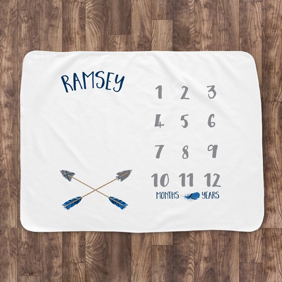 Download Baby Milestone Blanket Baby Month Blanket Crossed Arrows