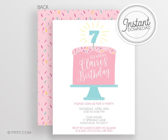 DIY Girl Birthday Invitation Printable Birthday Party -  Canada