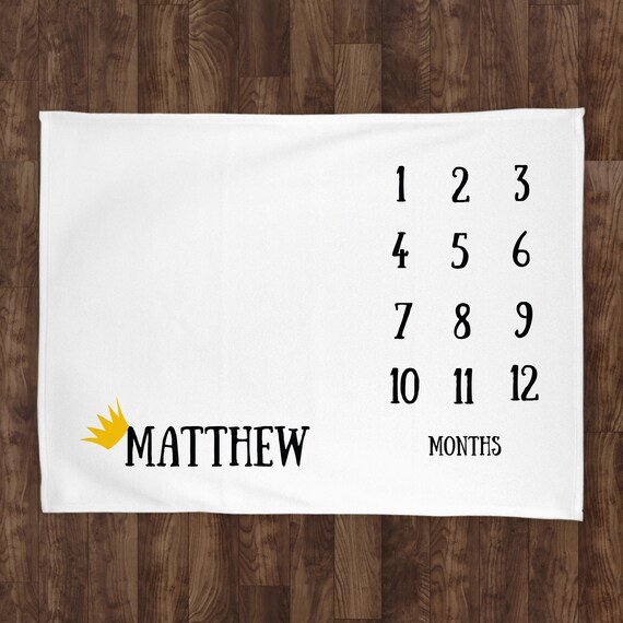 baby month blanket personalized