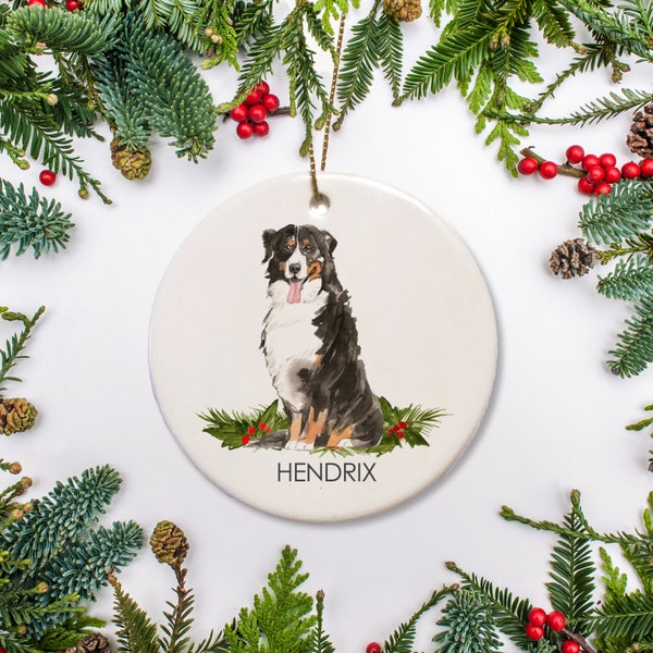 Bernese Mountain Dog Personalized Dog Christmas Ornament,  Christmas, Gift for Dog Lovers, Family Dog Gift