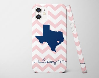 Texas Personalized iPhone Case, Texas State love, Choose Custom Colors for the iPhone 14, 13 Pro, 13 Mini, 13 Pro Max