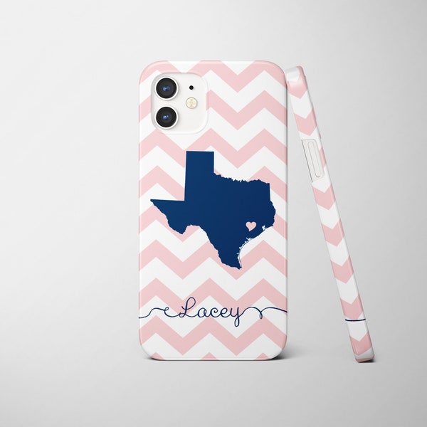 Texas Personalized iPhone Case, Texas State love, Choose Custom Colors for the iPhone 15, 14, 13 Pro, 13 Mini, 13 Pro Max