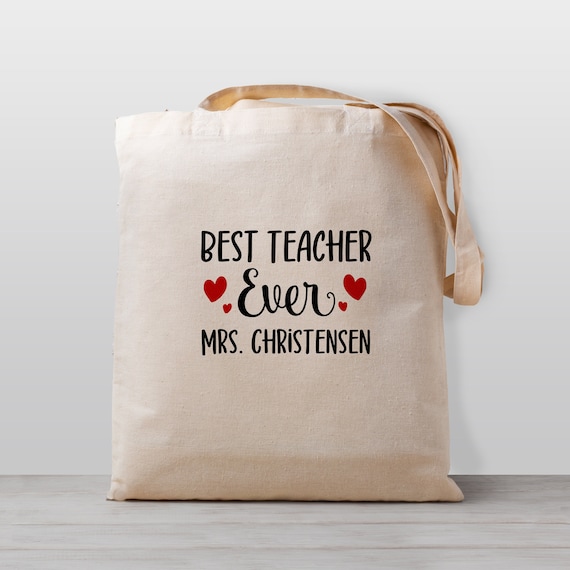 Teacher Tote Bag - Teacher Book Bag - Personalized - Teacher Gift - Best Teacher Ever Il_570xn