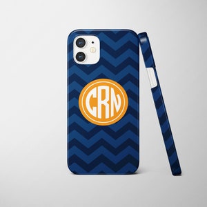 iPhone Personalized Case Choose your own color scheme Chevron Monogrammed iPhone 14 and prior models 13, 12, 11, XR, XS, 9 8 7 image 1