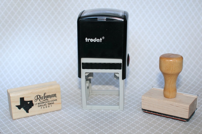 Personalized Return Address Stamp design #18 by Pipsy Wood or Self-Inking