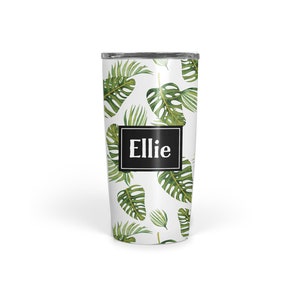 Personalized Palm Frond Tumbler: Stainless Steel, Double Walled 20 oz