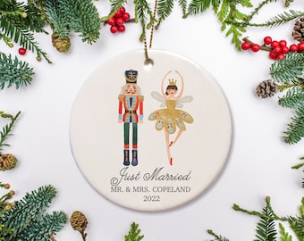 Nutcracker Christmas Ornament "Just Married" | Personalized Ornament Gift | Perfect personalized keepsake gift for Newlytweds