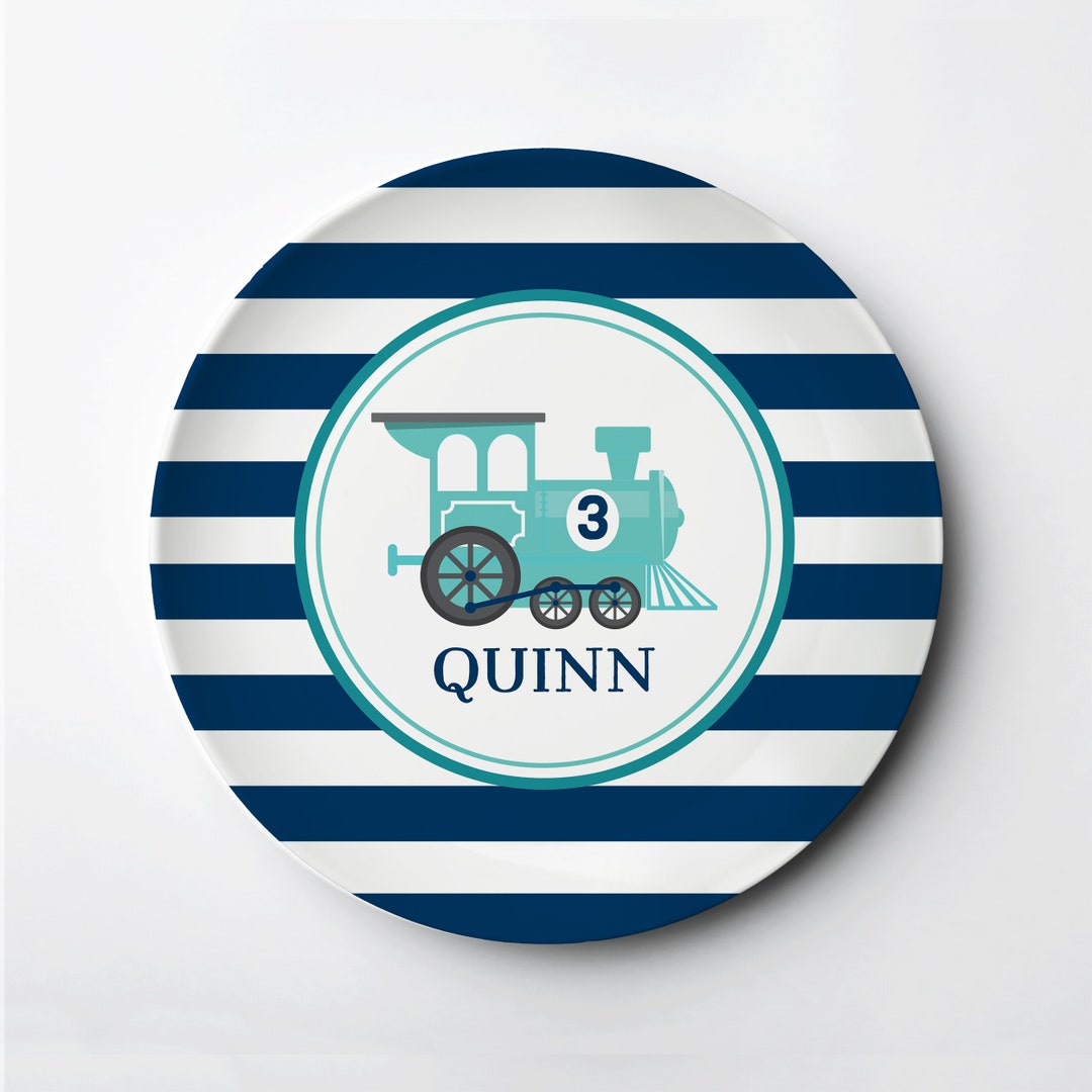Personalized Boy Plate Train Plate Personalized With Name - Etsy