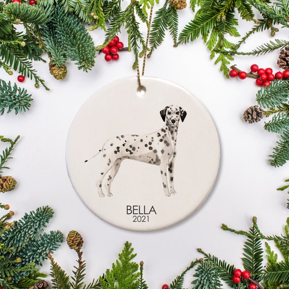 Dalmatian Christmas Ornament Personalized Dog Ornament Dalmatian Christmas Gift for Dog Lovers Dalmatian 1st Christmas Family Dog Gift Il_570xn