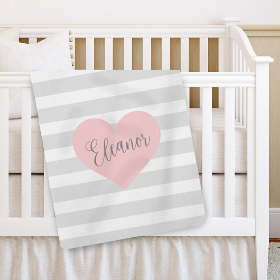 Baby Name Blanket- Personalized - Simple Heart - Love - Blanket to grow with - New Mom Baby Shower Gift - Gift for Child -Toddler Keepsake Il_570xn