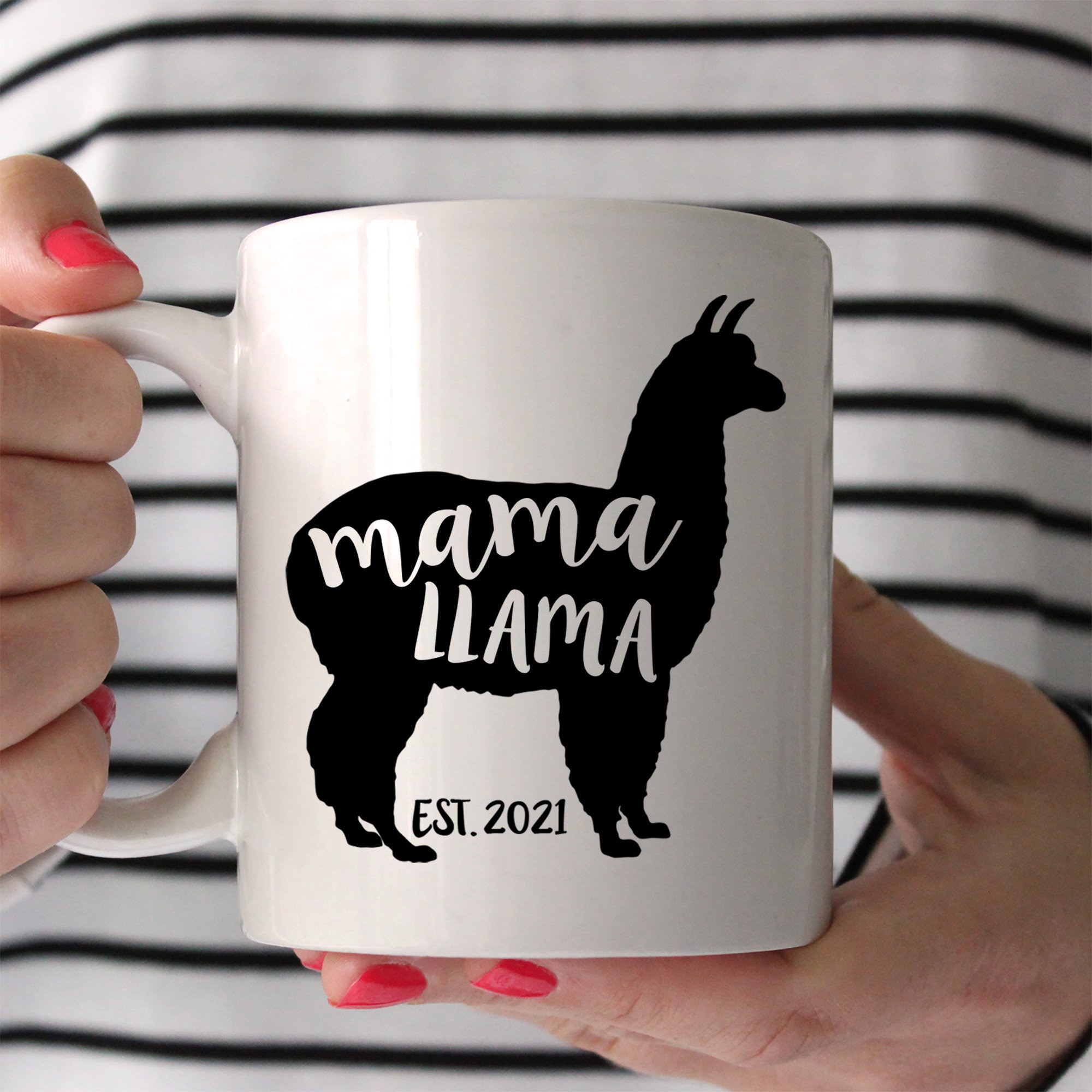 Mama Bear Coffee Mug for Mom, Mother, Wife - Cute Coffee Cups for Women -  Unique Fun Gifts for Her, Mother's Day, Christmas (Coral)