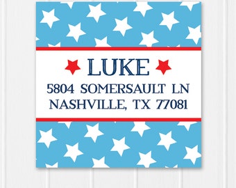 Boy Gymnastics Return Address Sticker . for Favors, Treat Bags and Envelope Seals