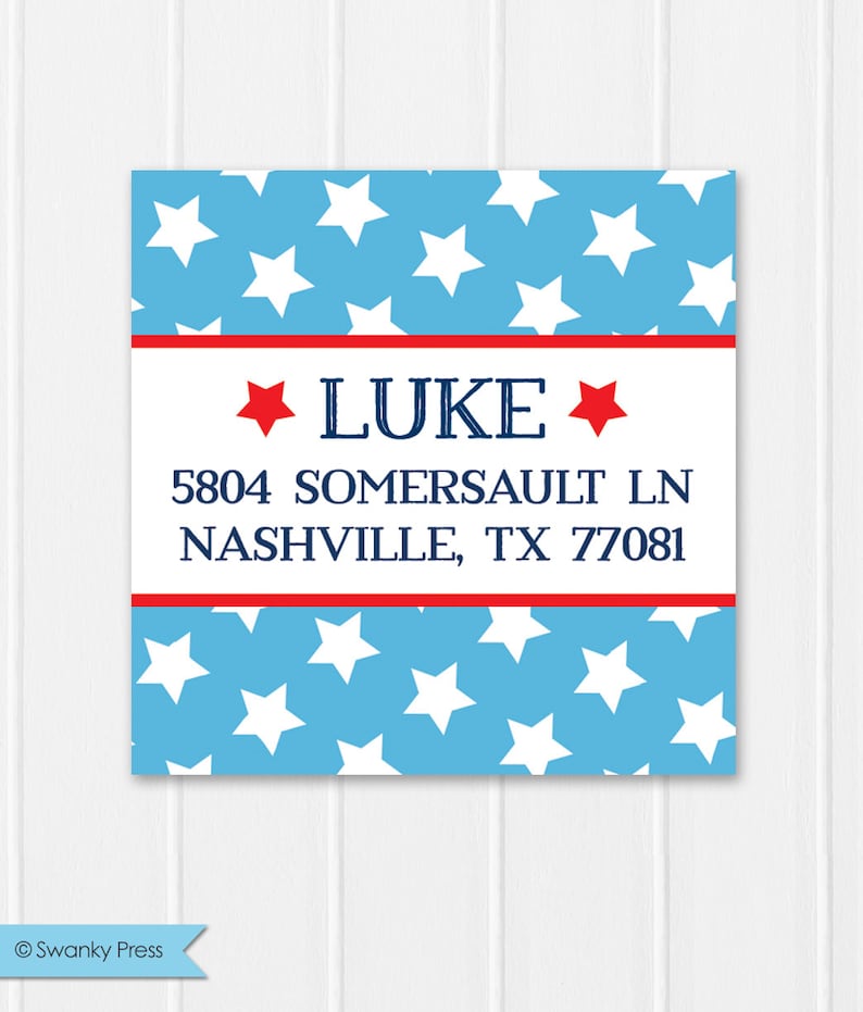 for Favors Treat Bags and Envelope Seals Boy Gymnastics Return Address Sticker