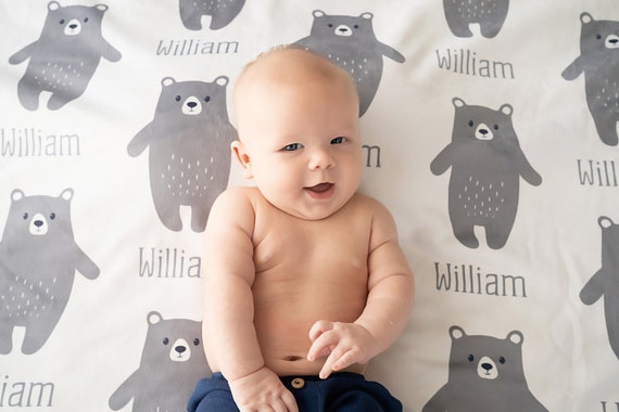 monogrammed baby swaddle