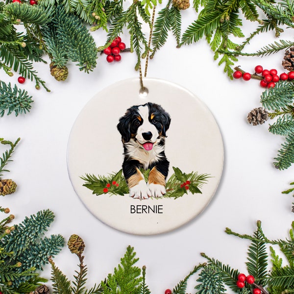Bernedoodle, Bernese mountain dog Dog Christmas Ornament  - Poodle puppy, Doodle Christmas, Gift for Dog Lovers, Family Dog Gift