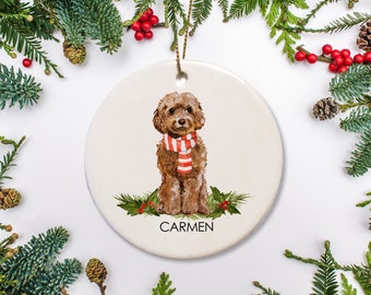 Red Cockapoo, Labradoodle, Dog Ornament Cockapoo Christmas, Gift for Dog Lovers, Family Dog