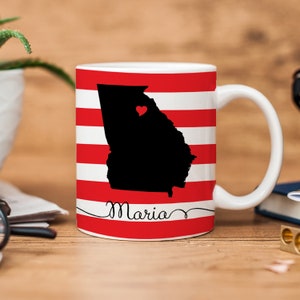Georgia State Love Personalized Coffee Mug -GA state love- other states available - University - Athens