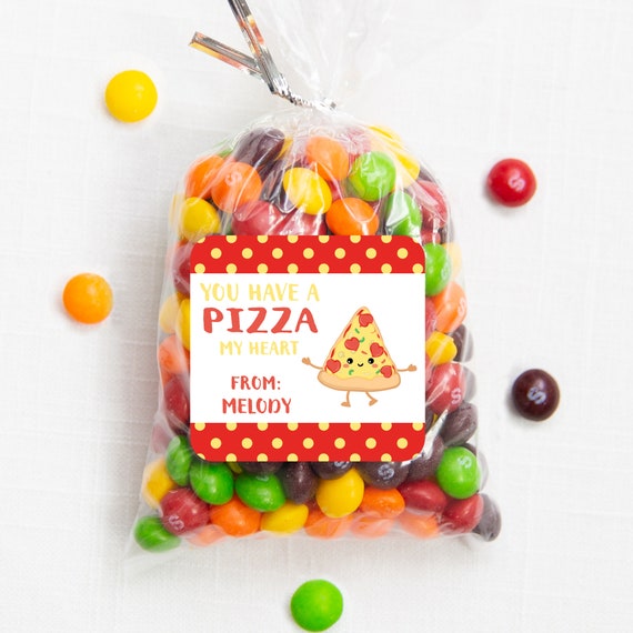 Valentine's Day Stickers - Pizza - You have a pizza my heart - 12 per sheet or print at home digital file Il_570xn