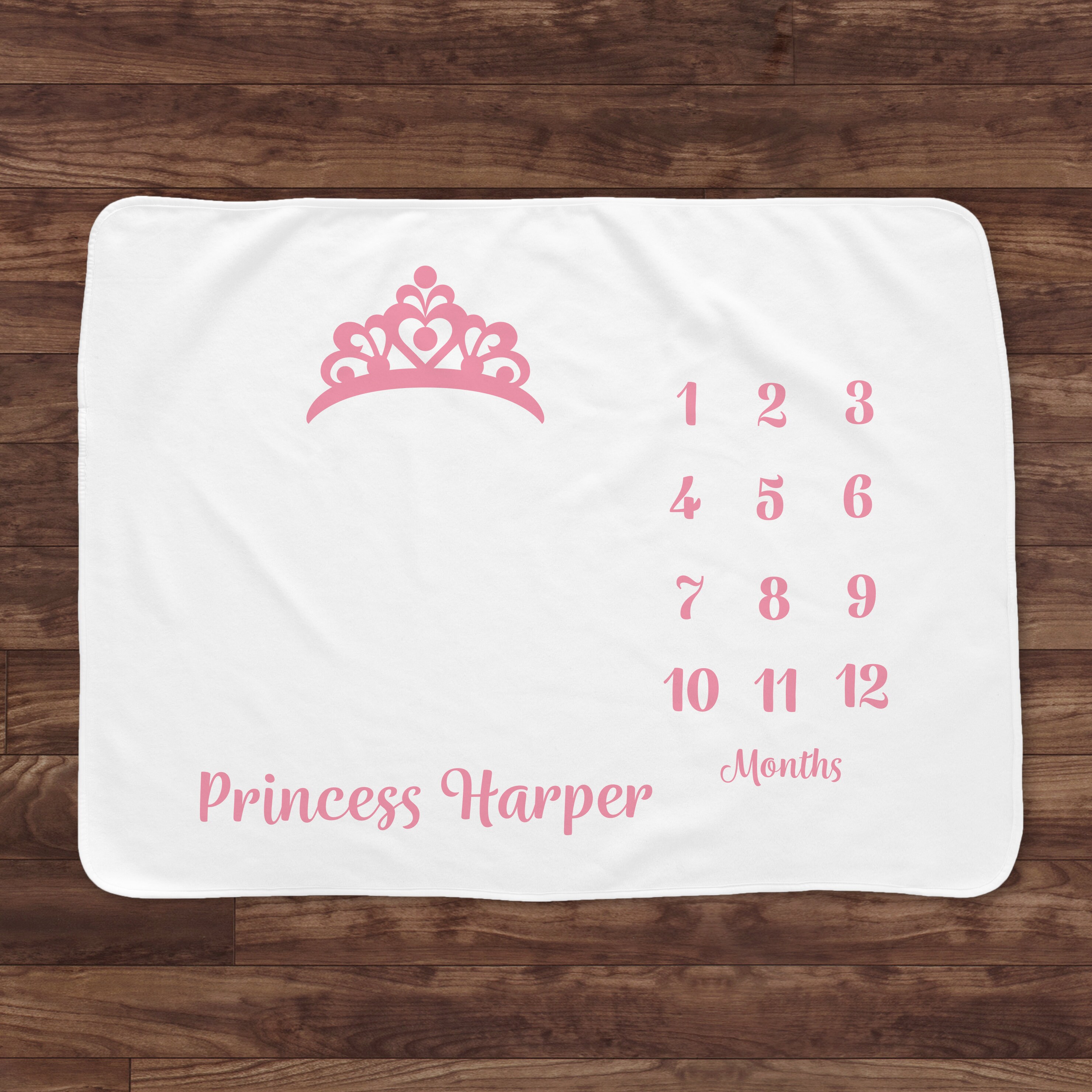 Baby Month Milestone Blanket Princess Baby Blanket Girl Etsy