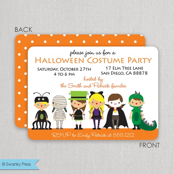 Costume Invitations Swanky Press Halloween Party | Etsy