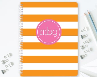 Personalized Spiral Notebook - Monogrammed School Supplies - Pick Your School Colors and Monogram Notebook