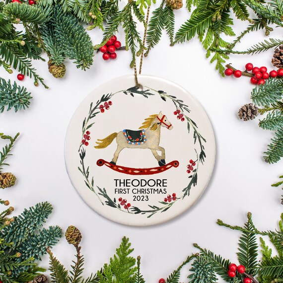 Baby's first 2024 christmas ornament personalized