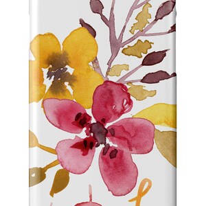 Floral iPhone Personalized Case, Feminine Initial Yellow & Pink cover, for the iPhone 14 Pro Max Plus image 3