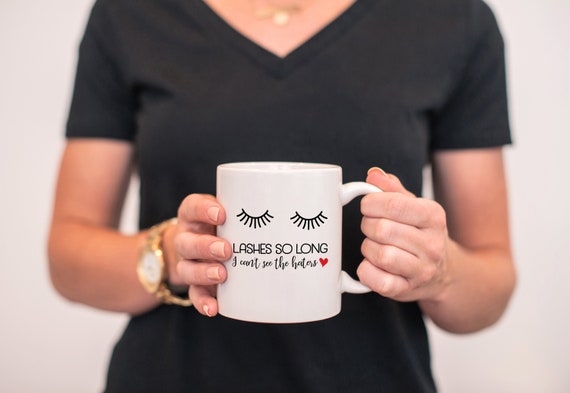Lashes So Long I can't see the Haters , eyelashes, makeup, cosmetics, funny meme, punny mug Il_570xn
