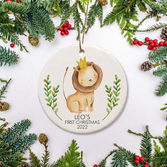 Crown Christmas 2022 Baby's First Christmas Personalized Ornament Lion With | Etsy Ireland