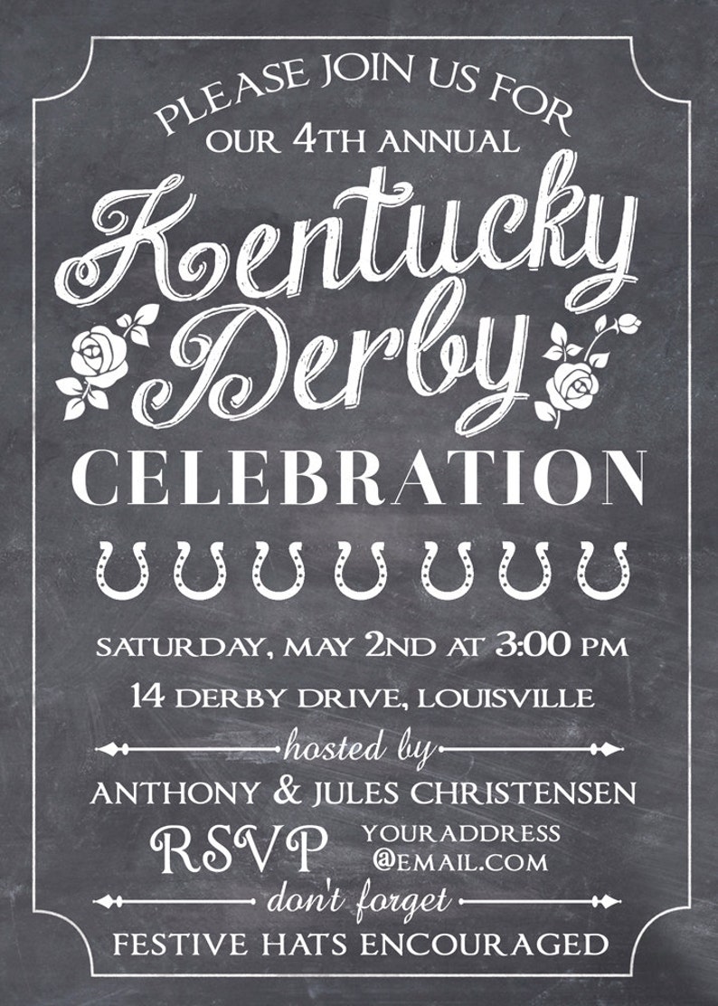 Kentucky Derby Invitation Derby Party Invitation Run for Etsy
