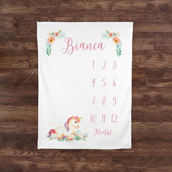 unicorn milestone blanket