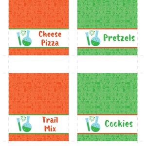 Mad Scientist Science Party Food Tent Label Printable DIY - Etsy