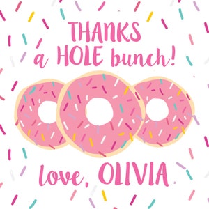 Donut Favor Tags or Stickers . Donut Birthday Party . for Favors, Treat Bags and Envelope Seals image 2