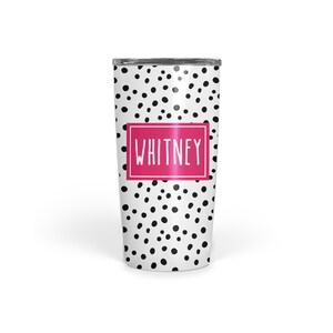 Stainless Steel, Happy Dots 20 oz. Tumbler - Eco Friendly - Double Walled  -  Perfect for coffee, tea or soda - keeps hot/cold