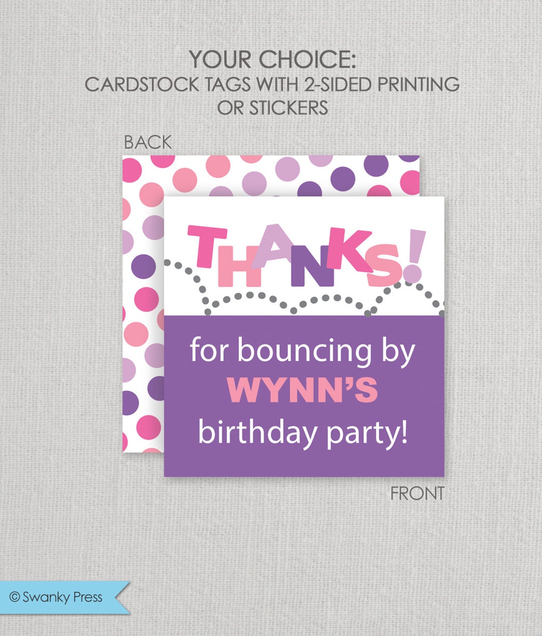 Bounce Sticker Bounce Birthday Party Favor Tags or Stickers - Etsy
