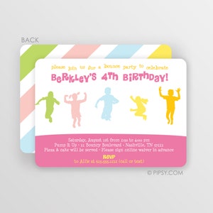 Bounce House Invitation: Pastel Rainbow Colors (Digital or Printed)