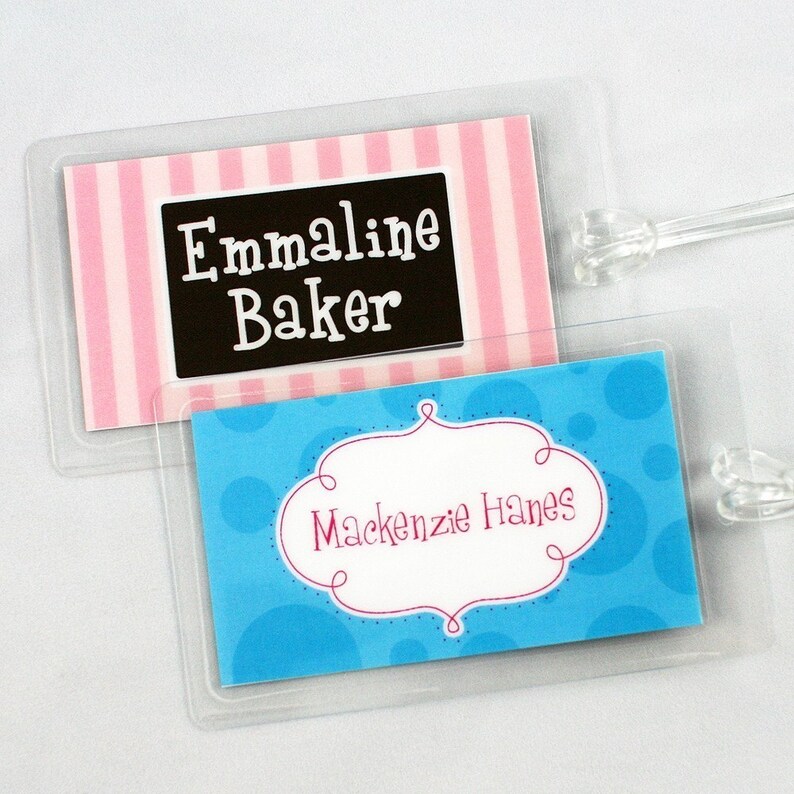 Personalized bag tag laminated bag tag Luggage Tags Etsy