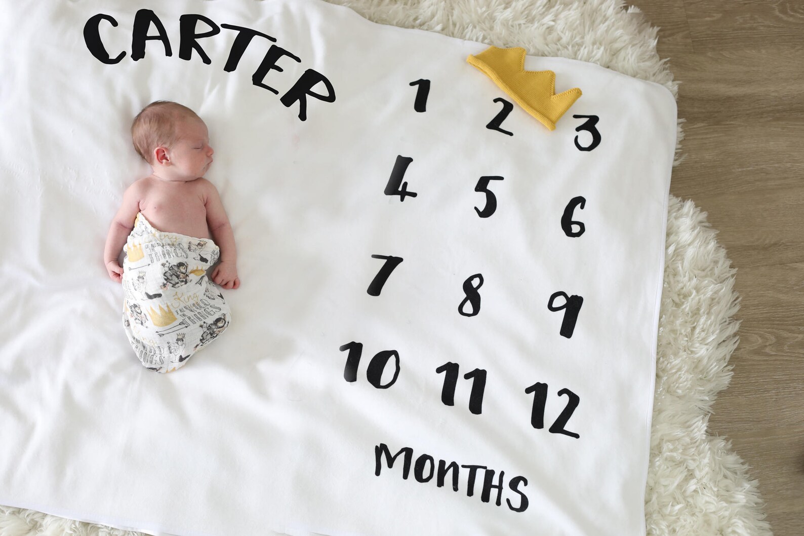 Baby Month Milestone Blanket Pick Your Colors Personalized Etsy