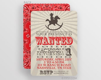 Cowboy First Birthday Invitation